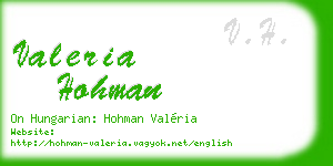 valeria hohman business card