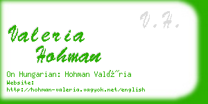 valeria hohman business card